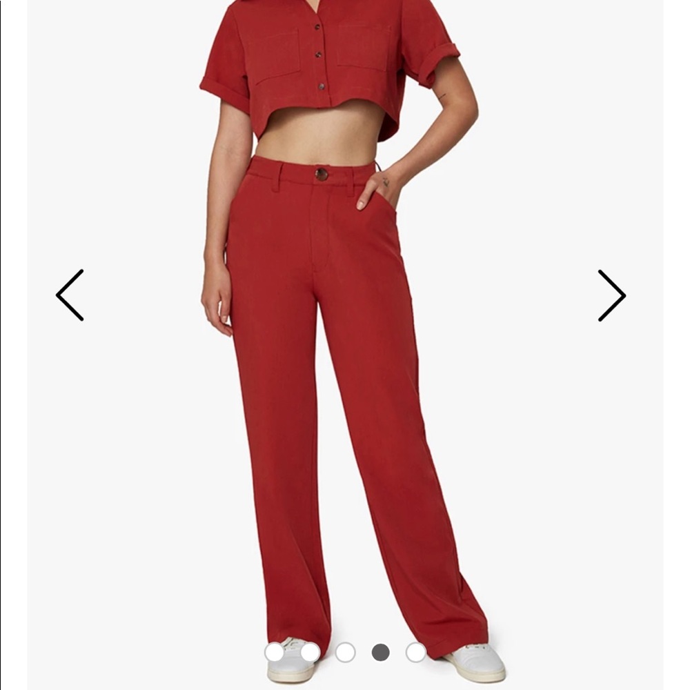 NWT Danielle Bernstein WeWoreWhat Red Trousers